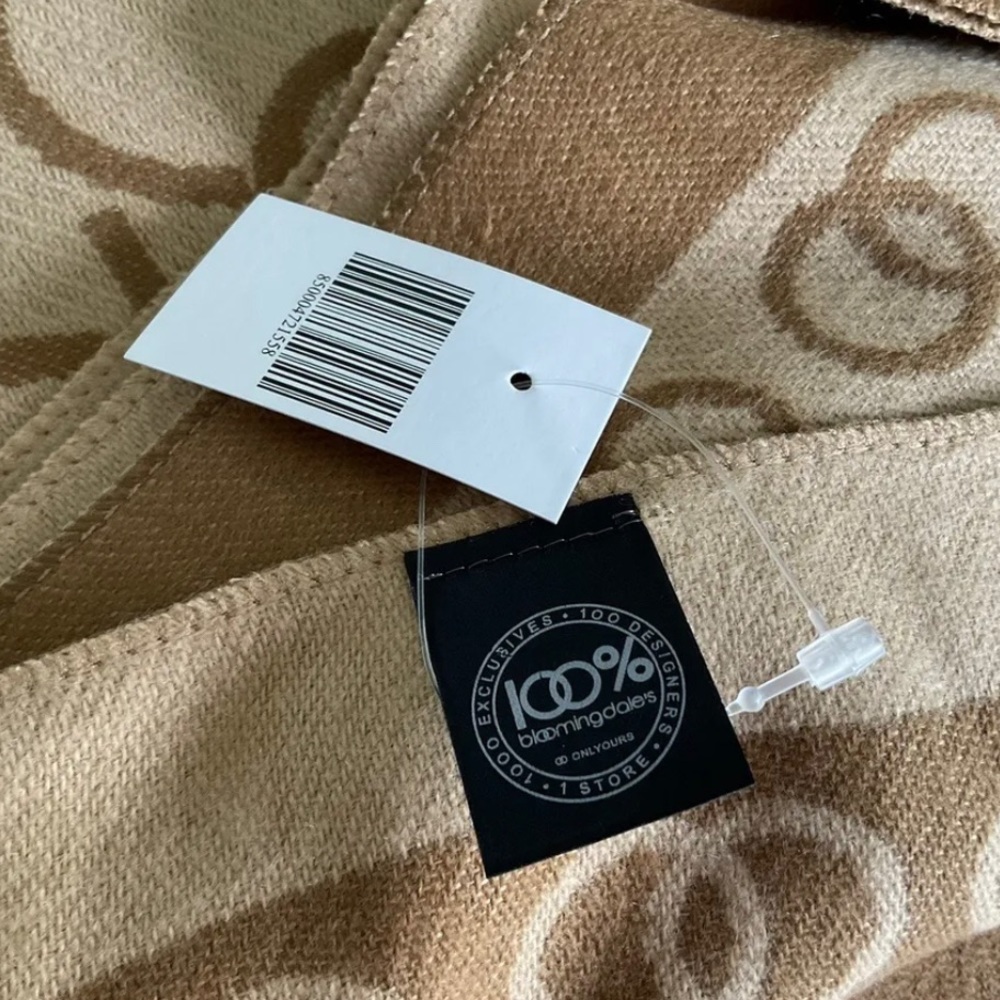 Bloomingdale’s 50th Anniversary Exclusive Logo Scarf - Camel 72” X 26” W - Picture 2 of 5